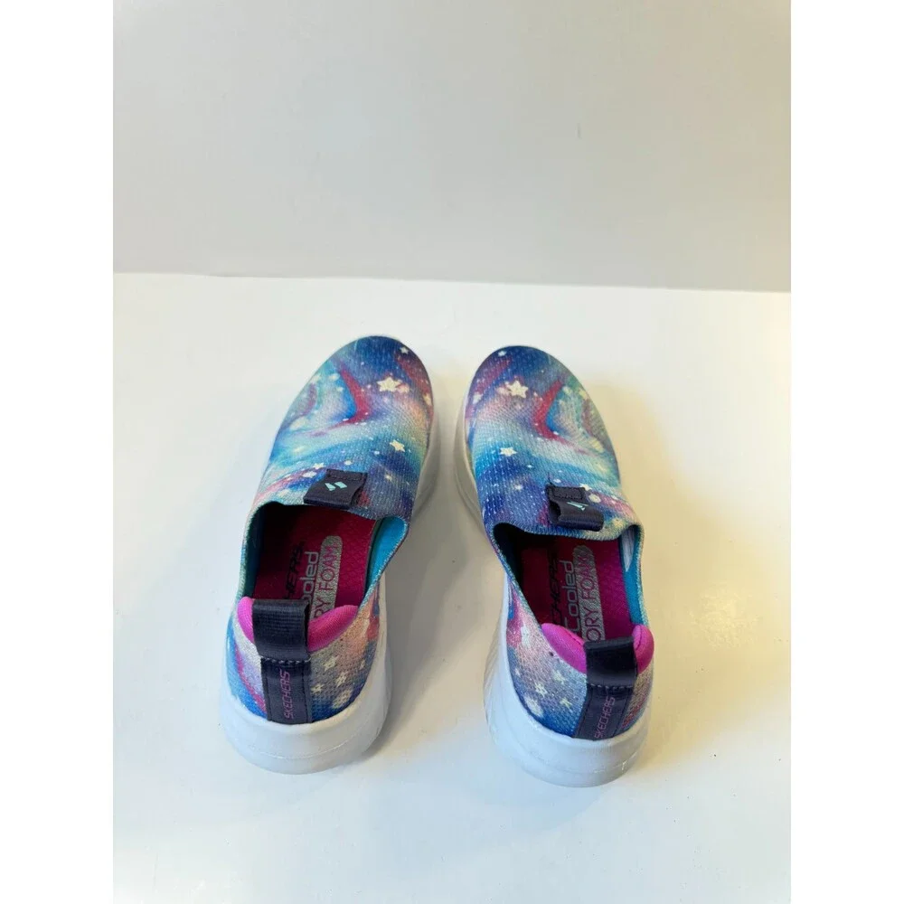 Skechers Girls Sneakers Ultra Flex 3.0 Glowing Galaxy Slip on Blue Multi US 11
